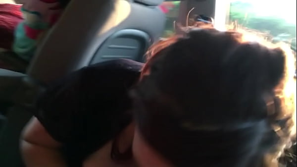 Maddie giving me head in car