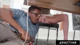 ADULT TIME – Redhead Stella Luxx CAUGHT IT Nerd Masturbating While Watching Her Pussy Under Table