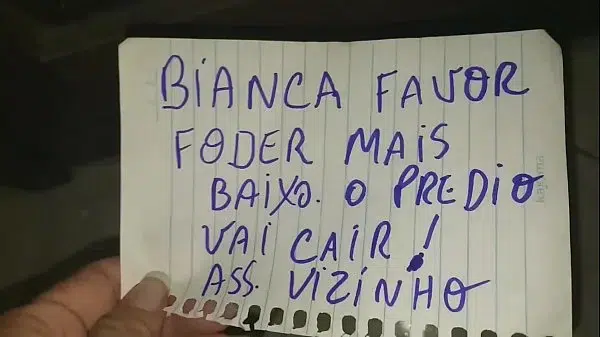 Bilhete de vizinho :”Me faz foder com mais tesão e barulho “foda -se  .veja completo em xv red