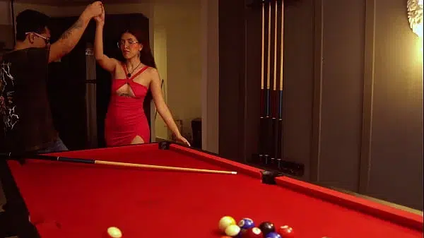 Inviting a scort at my free day and fuck her over the pool table