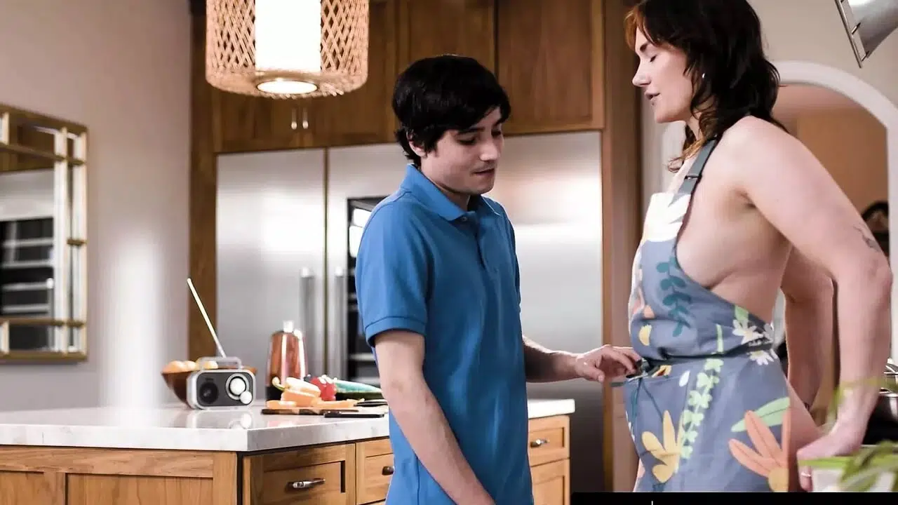 MOMMY’S BOY – Naughty MILF Siri Dahl’s Caught Naked in the Kitchen! Pervert Stepson Banged Her Hard!