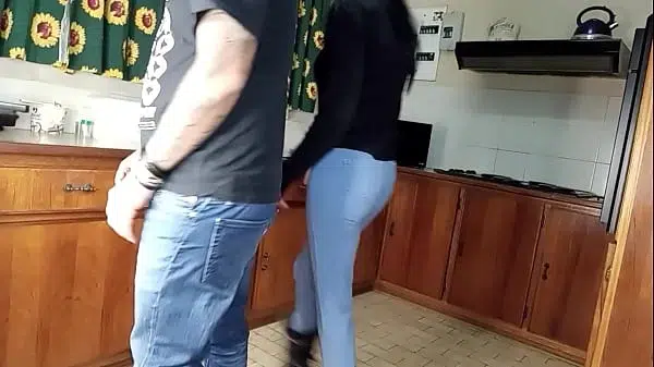 Quickie kitchen fuck standing sex