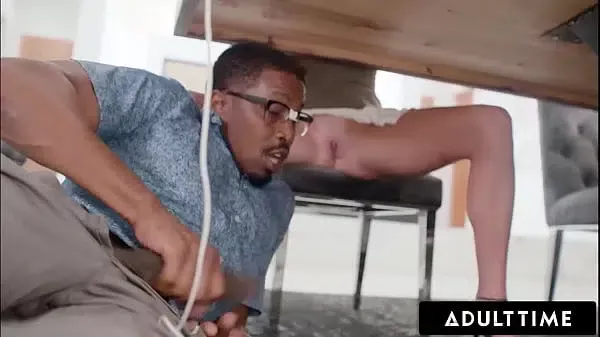 ADULT TIME – Redhead Stella Luxx CAUGHT IT Nerd Masturbating While Watching Her Pussy Under Table