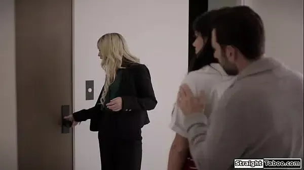 Petite realtor locked my wife in so she could suck my dick