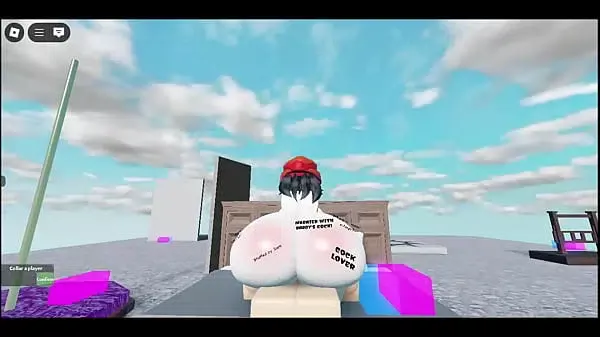 Whore fucks huge white boy Roblox Collab