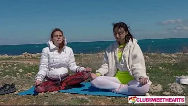 Let me Show you My Favorite Asana! 18yo Angel Ray & Ashly Rabbit for ClubSweethearts