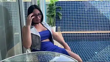 No Panties MILF Foot Teases Stranger Poolside – Rimjob & Cum In Mouth Part 1