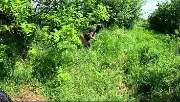 Outdoor Deepthroat, Rough Facefucking and Cum All Over My Downjacket