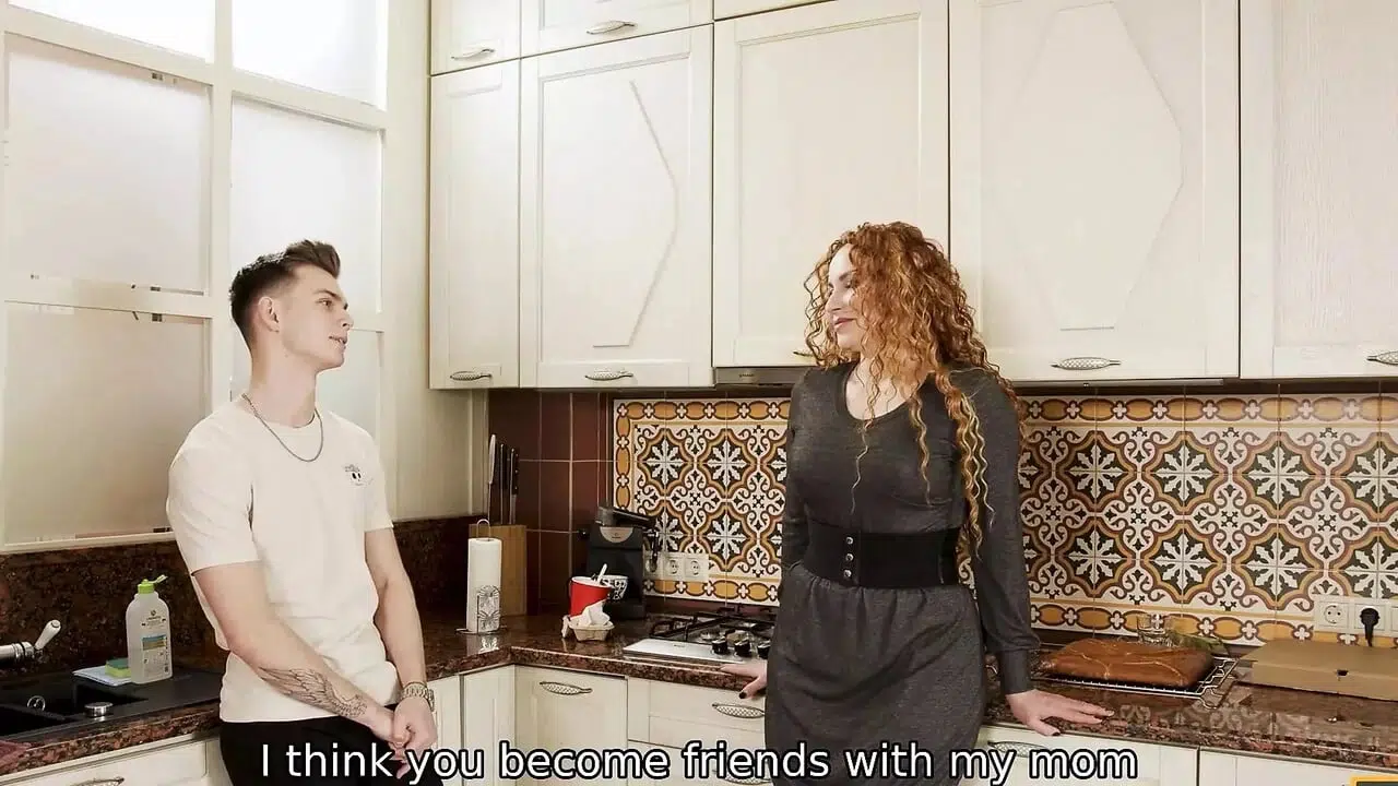 SHAME4K. Guy enjoys the cake and sweet pussy of the MILF in black stockings