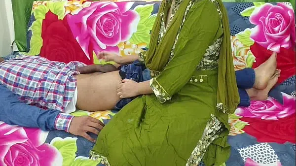 Desi stepmom had creampie sex when stepson dick boner while watching stepmom change clothes in Hindi audio.