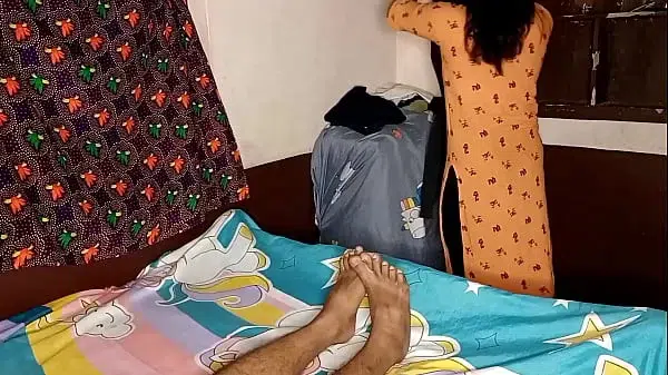 owner fucks the maid on the pretext of cleaning the room